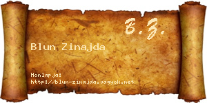 Blun Zinajda névjegykártya